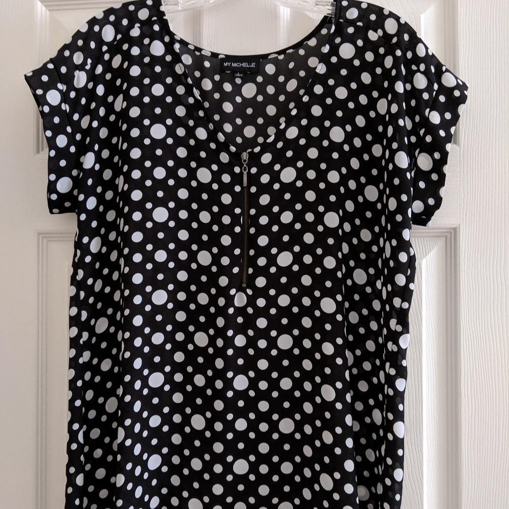 Polka dot dress up or down shirt